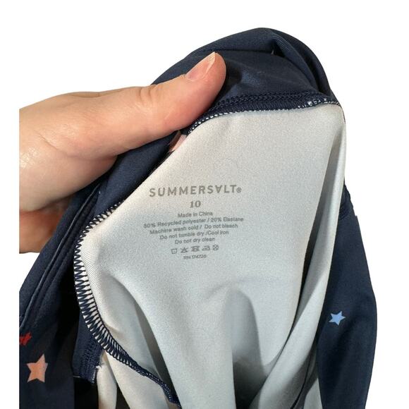 Summersalt Do It All High Rise 7/8 Leggings Deep Sea Blue Scatter Star Print 10 - Picture 10 of 11